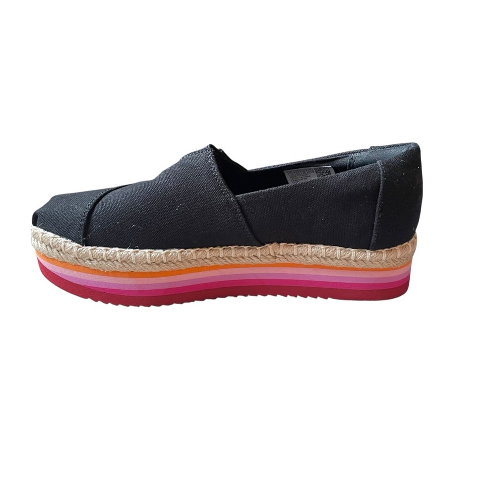Toms Alp Platform Rope High Black Espadrilles Size 7.5 - Picture 4 of 10